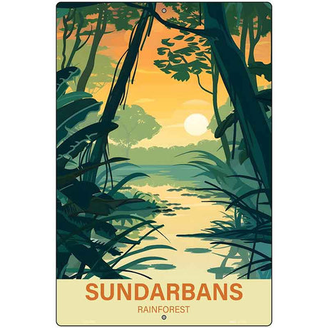Sundarbans Rainforest Metal Novelty Parking Sign P-4558