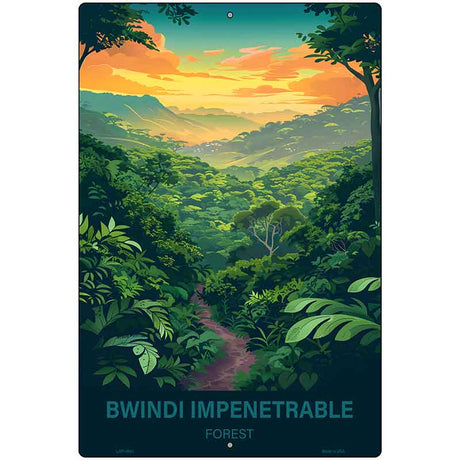 Bwindi Impenetrable Forest Metal Novelty Parking Sign P-4563