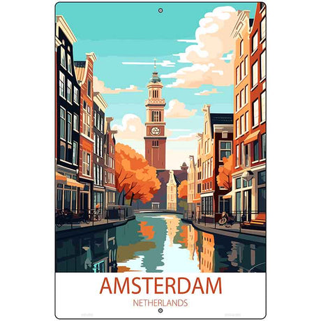 Amsterdam Netherlands Metal Novelty Parking Sign P-4568
