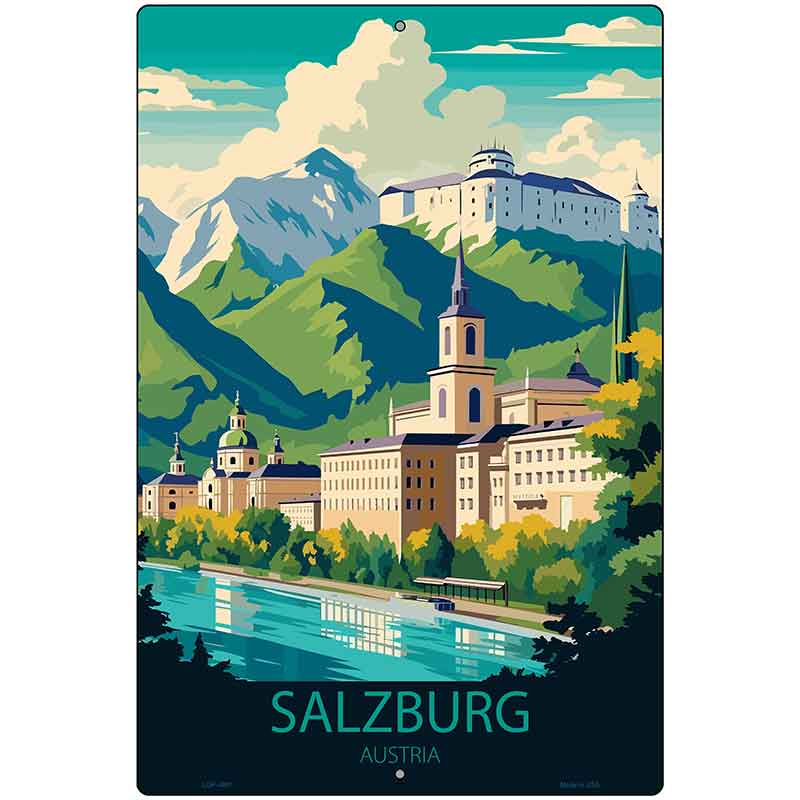 Salzburg Austria Metal Novelty Parking Sign P-4591