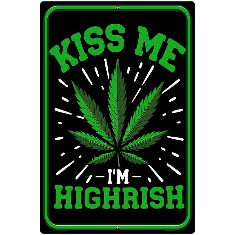 Kiss Me Im Highirish Metal Novelty Parking Sign P-4600