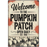 Pumpkin Patch Open Daily Metal Novelty Parking Sign P-4606