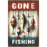 Gone Fishing Metal Novelty Parking Sign P-4609