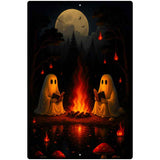 Two Ghosts Around Campfire Metal Novelty Parking Sign P-4625