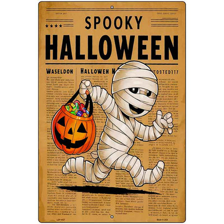 Spooky Halloween Metal Novelty Parking Sign P-4627
