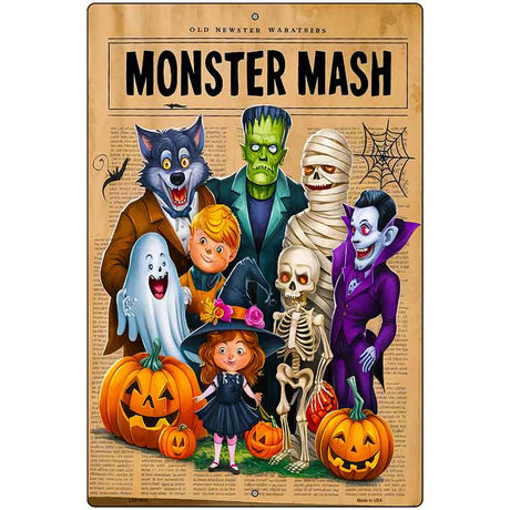 Monster Mash Metal Novelty Parking Sign P-4632