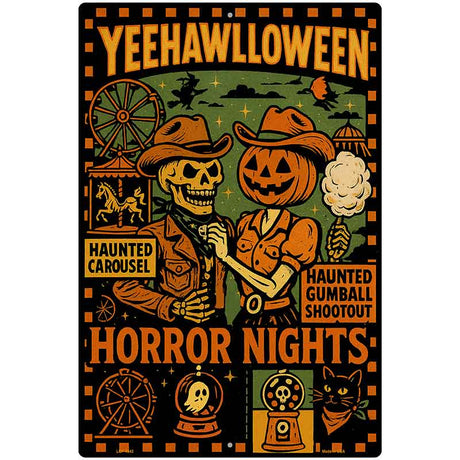 YeeHawlloween Metal Novelty Parking Sign P-4643
