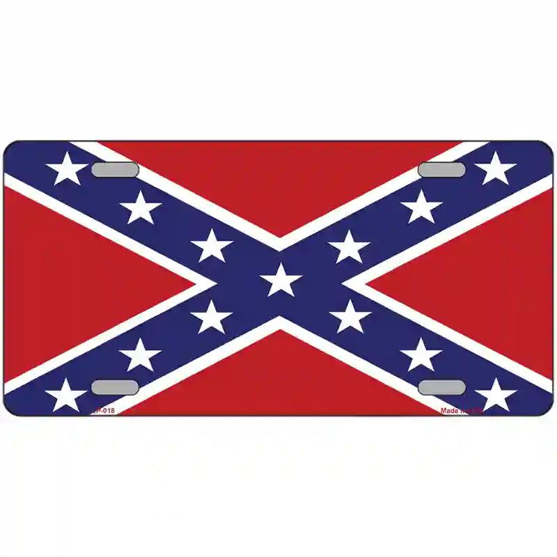 Confederate Flag Novelty Metal License Plate 24" x 12" (LLP)