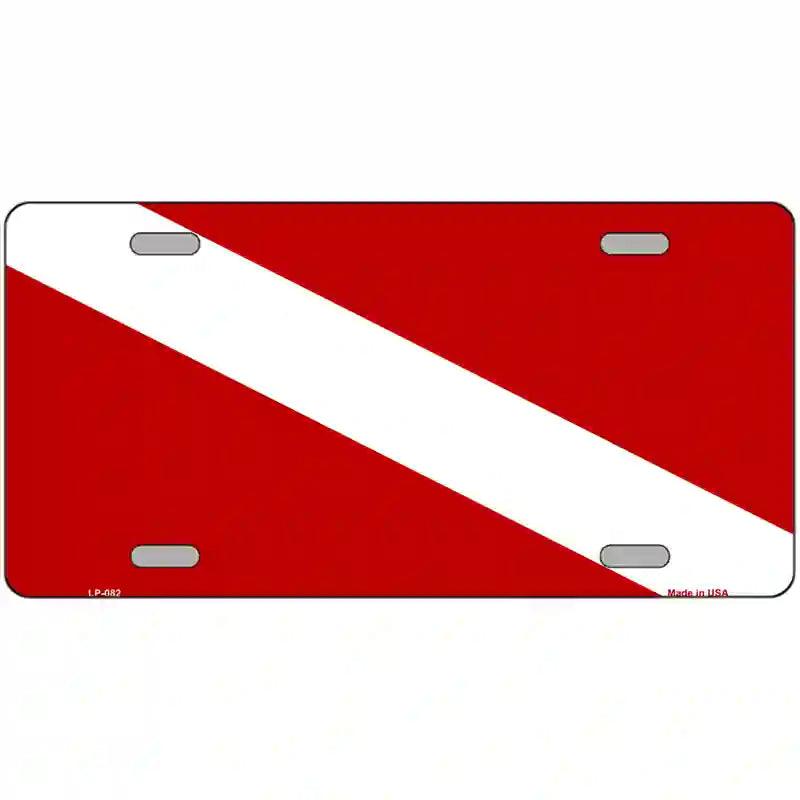 Diving Flag Novelty Metal License Plate 24" x 12" (LLP)