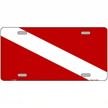 Diving Flag Novelty Metal License Plate 24" x 12" (LLP)