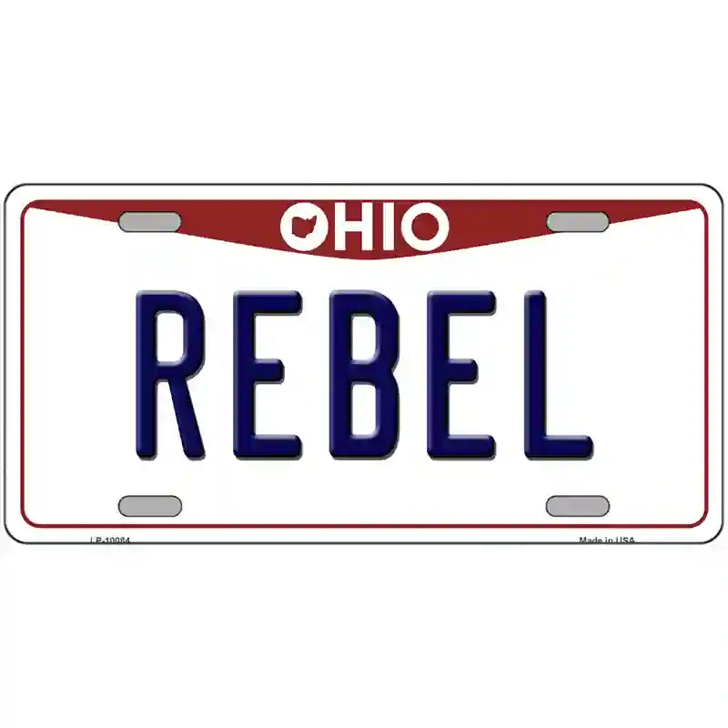 Rebel Ohio Metal Novelty License Plate 24" x 12" (LLP)