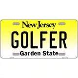 Golfer New Jersey Metal Novelty License Plate 24" x 12" (LLP)