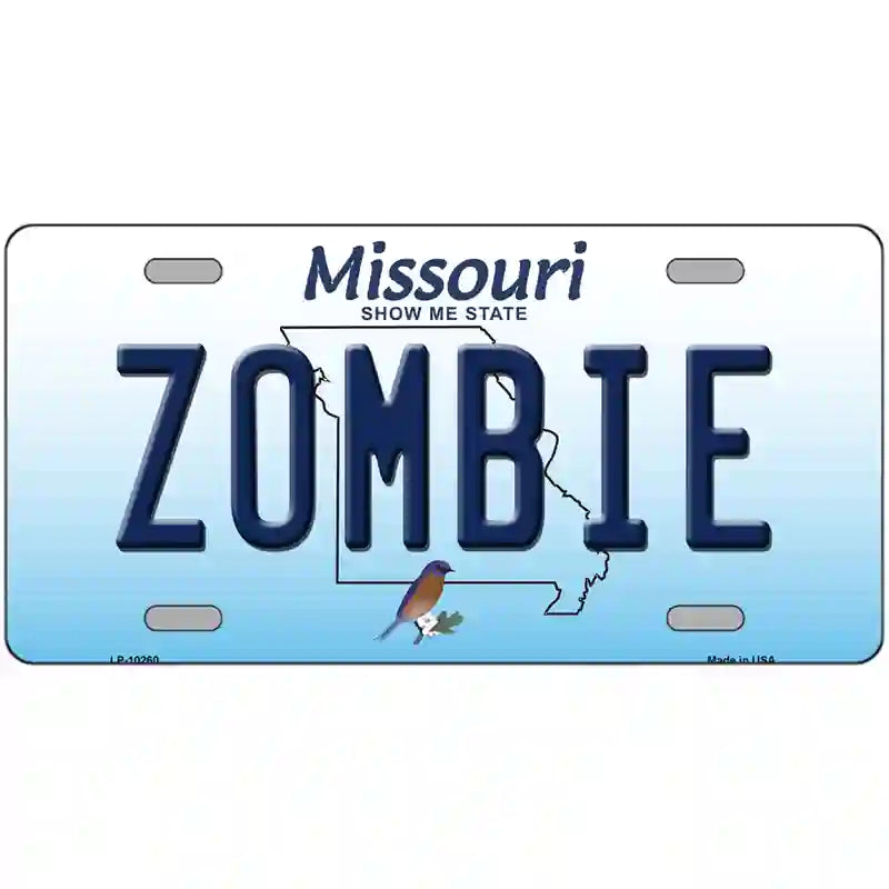 Zombie Missouri Metal Novelty License Plate 24" x 12" (LLP)