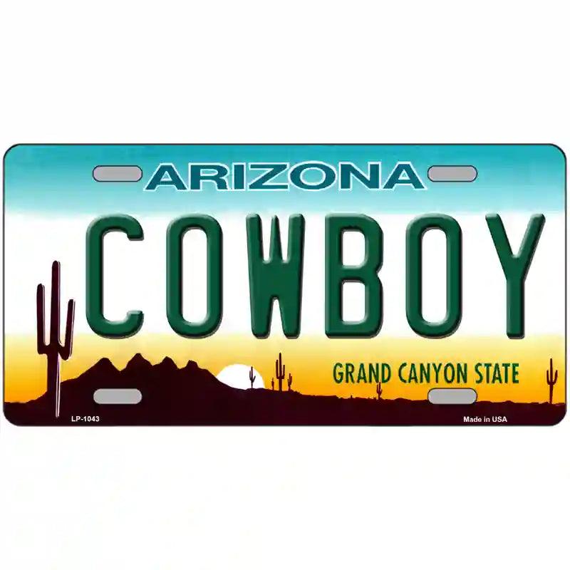 Cowboy Arizona Novelty Metal License Plate 24" x 12" (LLP)