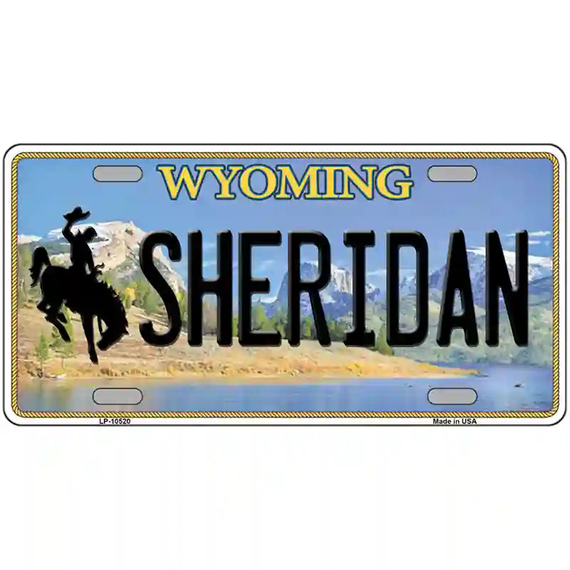 Sheridan Wyoming Metal Novelty License Plate 24" x 12" (LLP)