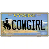 Cowgirl Wyoming Metal Novelty License Plate 24" x 12" (LLP)