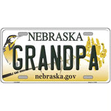 Grandpa Nebraska Metal Novelty License Plate 24" x 12" (LLP)