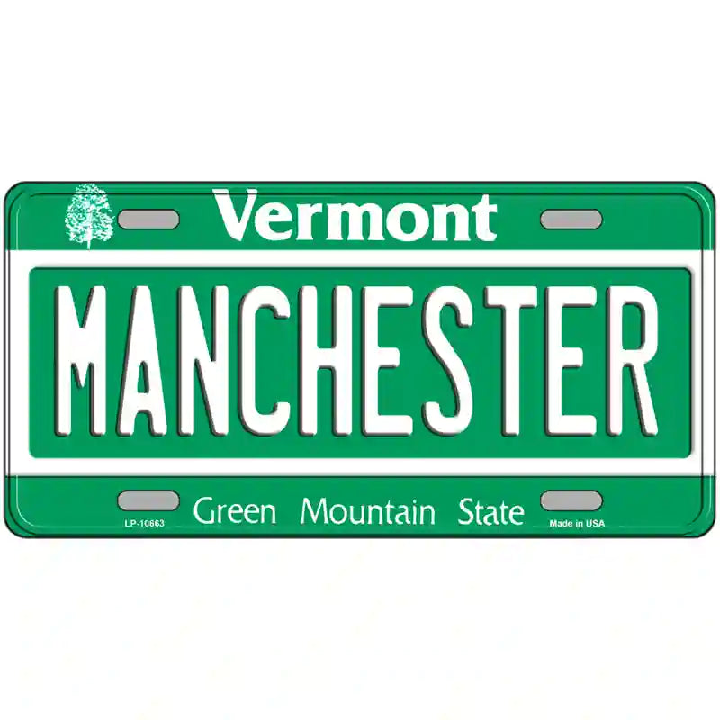 Manchester Vermont Metal Novelty License Plate 24" x 12" (LLP)