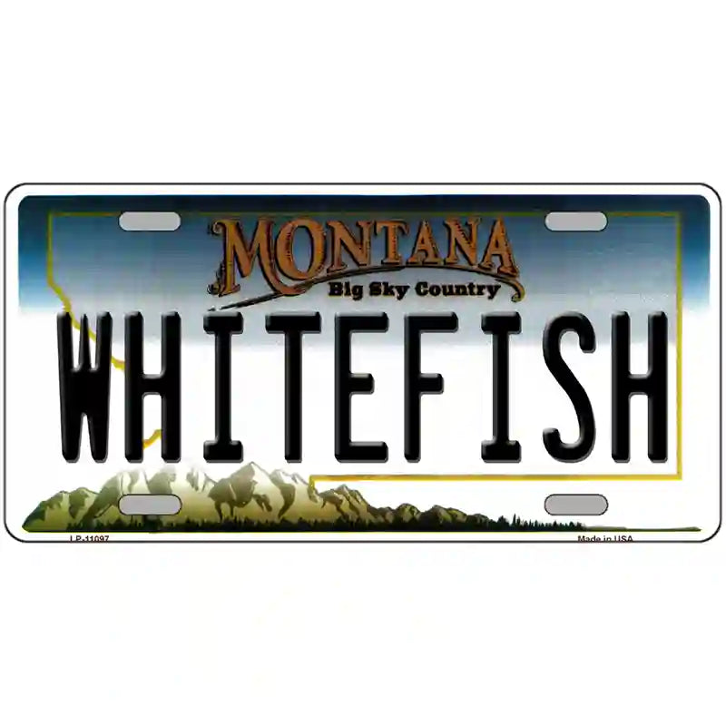 Whitefish Montana State Novelty License Plate 24" x 12" (LLP)