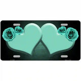 Hearts Over Roses In Mint Novelty License Plate 24" x 12" (LLP)