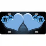 Hearts Over Roses In Light Blue Novelty License Plate 24" x 12" (LLP)