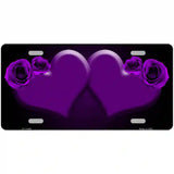 Hearts Over Roses In Purple Novelty License Plate 24" x 12" (LLP)