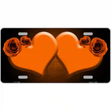 Hearts Over Roses In Orange Novelty License Plate 24" x 12" (LLP)