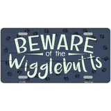 Beware of the Wigglebutts Novelty License Plate 24" x 12" Large (LLP)