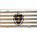 Massachusetts Corrugated Flag Novelty License Plate 24" x 12" (LLP)