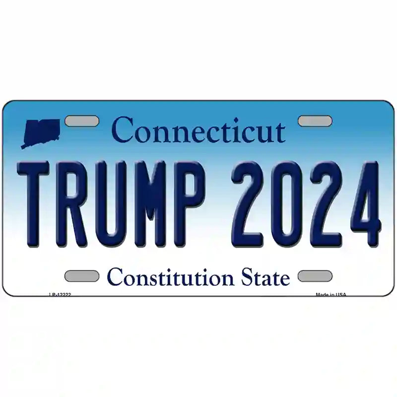 Trump 2024 Connecticut Auto Plate Decor | Smart Blonde