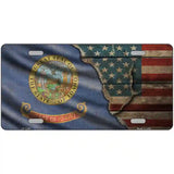 Idaho/American Flag Novelty Metal License Plate 24" x 12" (LLP)
