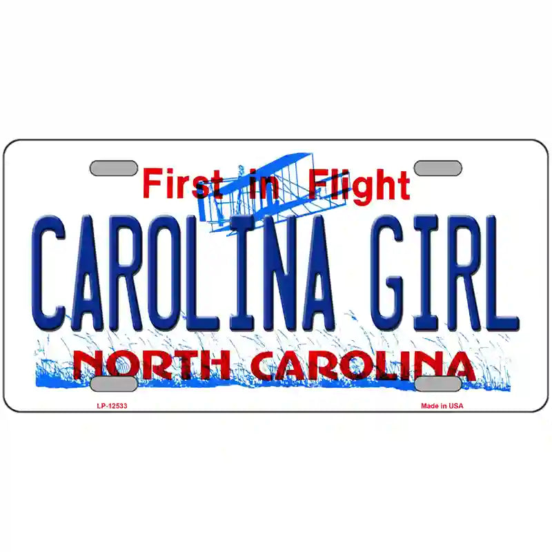 Carolina Girl North Carolina Novelty Metal License Plate 24" x 12" (LLP)