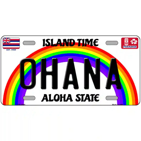 Ohana Hawaii Novelty Metal License Plate 24" x 12" (LLP)