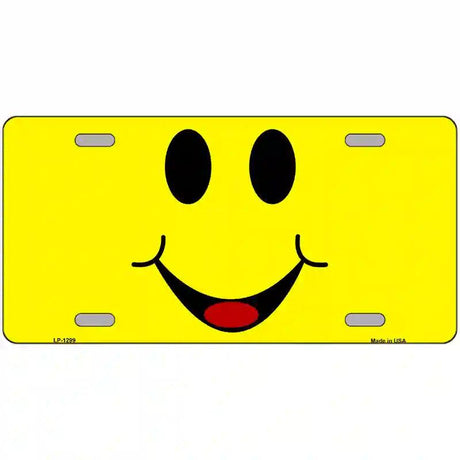 Happy Smiley Novelty Metal License Plate 24" x 12" (LLP)