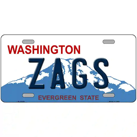 Zags Novelty Metal License Plate 24" x 12" (LLP)