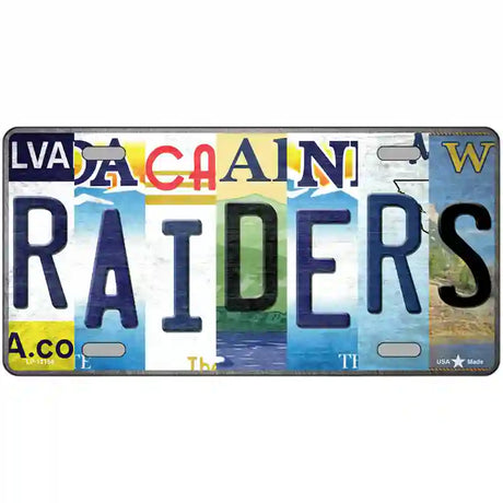 Raiders Strip Art Novelty Metal License Plate Tag 24" x 12" (LLP)