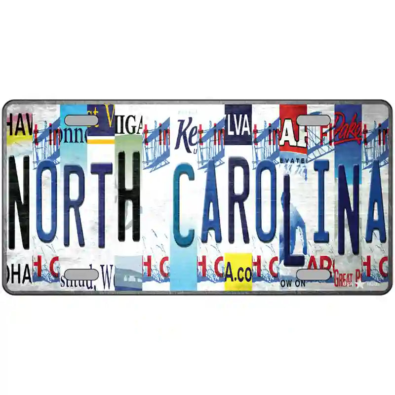 North Carolina Strip Art Novelty Metal License Plate Tag 24" x 12" Large (LLP)