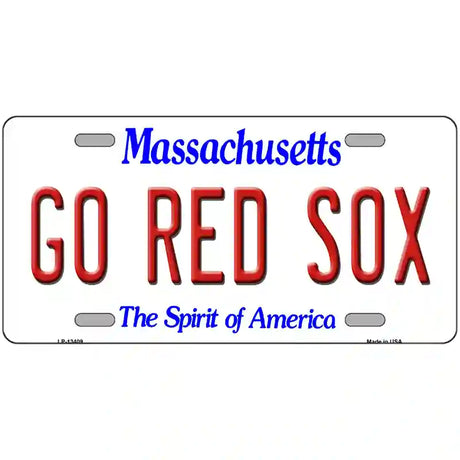 Go Red Sox Novelty Metal License Plate Tag 24" x 12" (LLP)
