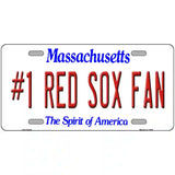 Number 1 Red Sox Fan Novelty Metal License Plate Tag 24" x 12" (LLP)