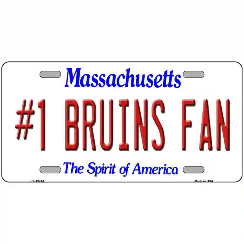 Number 1 Bruins Fan Novelty Metal License Plate Tag 24" x 12" (LLP)