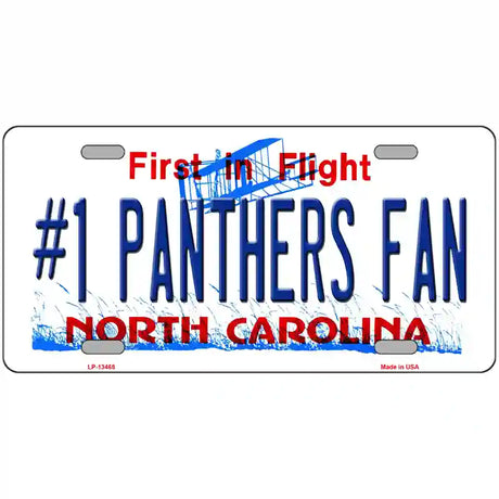Number 1 Panthers Fan Football Novelty Metal License Plate Tag 24" x 12" (LLP)