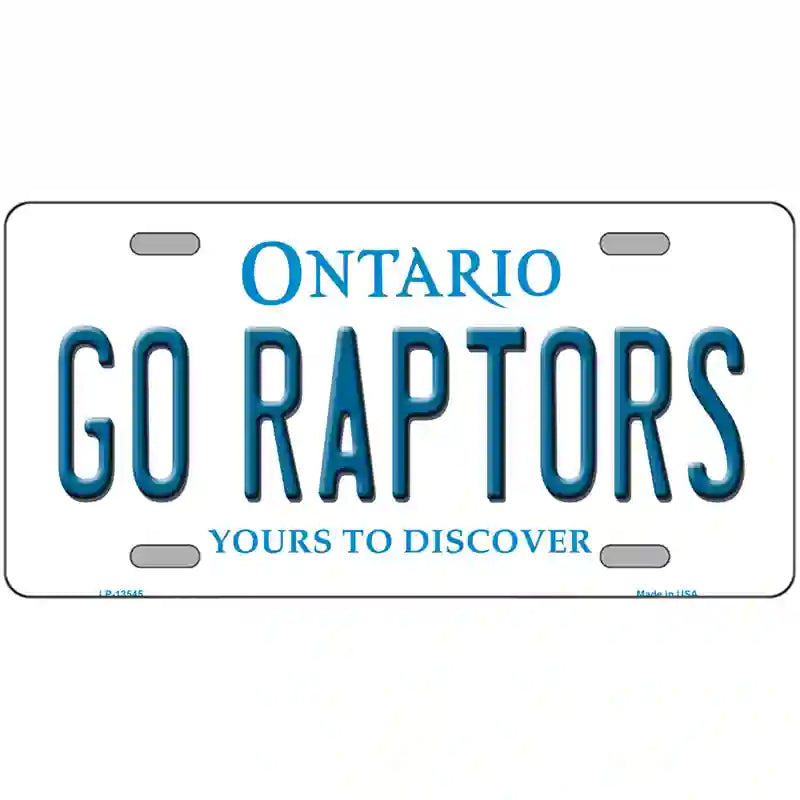 Go Raptors Novelty Metal License Plate Tag 24" x 12" Large (LLP)