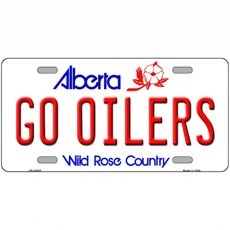 Go Oilers Novelty Metal License Plate Tag 24" x 12" (LLP)