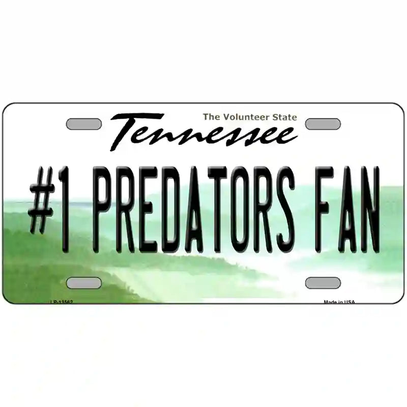 Number 1 Predators Fan Novelty Metal License Plate Tag 24" x 12" Large (LLP)