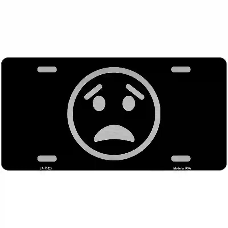 Worried Black Novelty Metal License Plate Tag 24" x 12" Large (LLP)