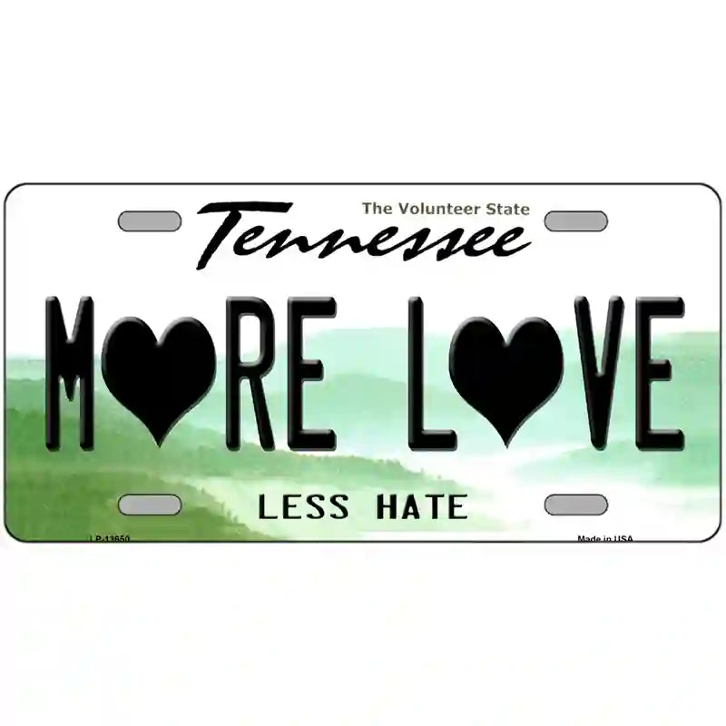 More Love Novelty Metal License Plate Tag 24" x 12" Large (LLP)