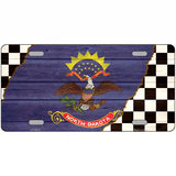 North Dakota Racing Flag Novelty Metal License Plate Tag 24" x 12" Large (LLP)