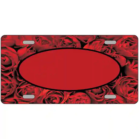 Red Roses With Red Center Oval Metal Novelty License Plate 24" x 12" (LLP)
