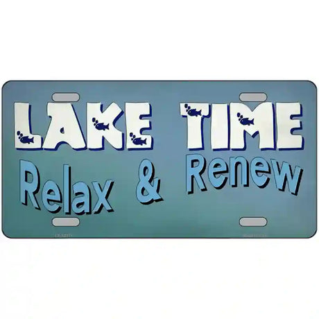 Lake Time Novelty Metal License Plate Tag 24" x 12" Large (LLP)