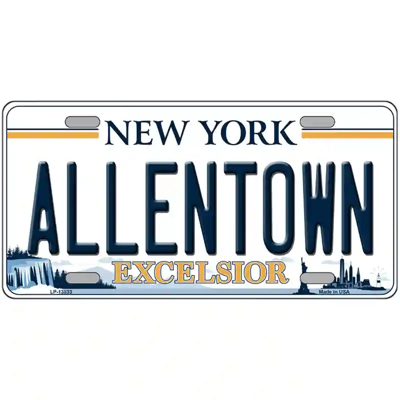 Allentown Excelsior New York Novelty Metal License Plate Tag 24" x 12" Large (LLP)